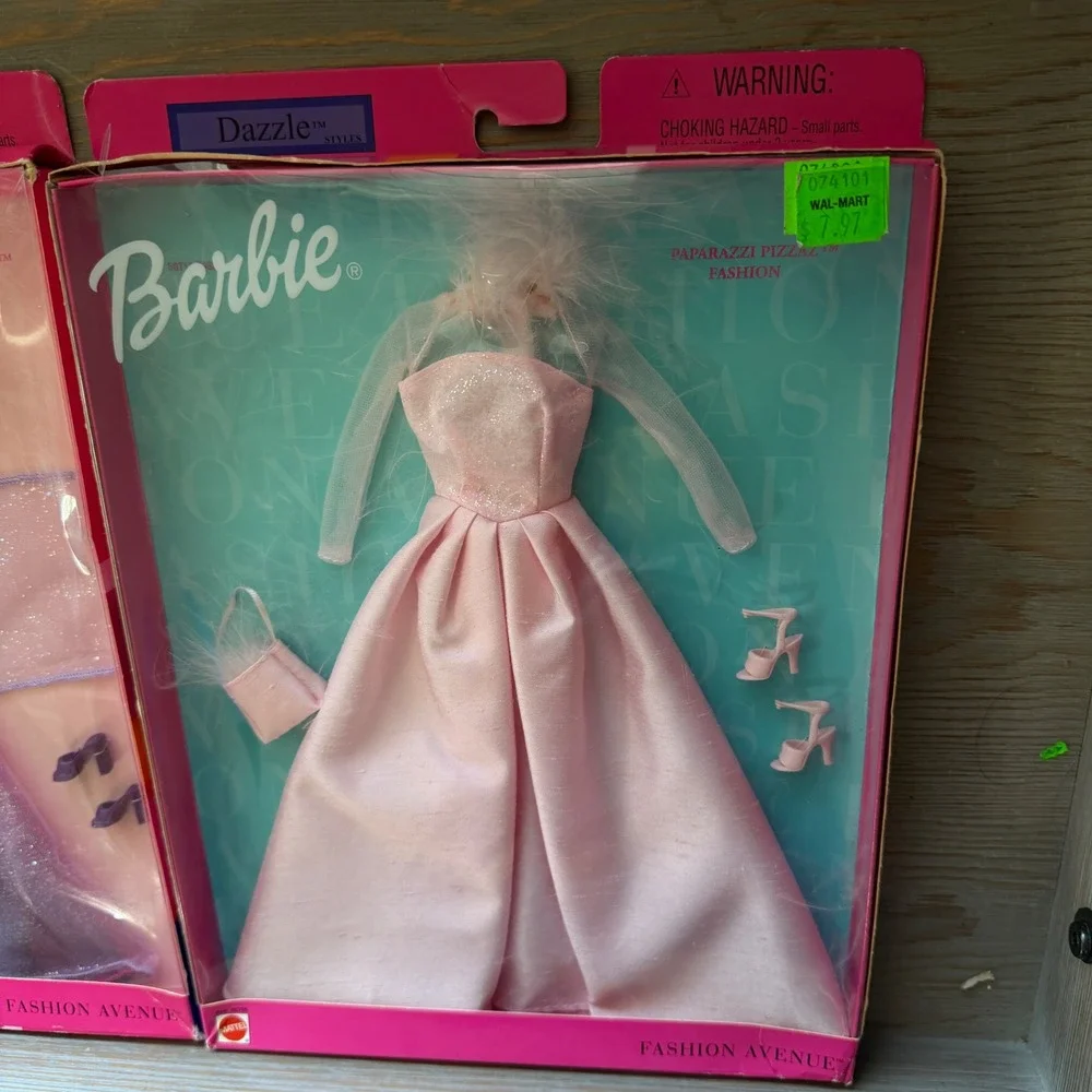 Vintage 2001 Barbie Fashion Avenue Paparazzi Pizzazz & Paris Film Festival Gowns